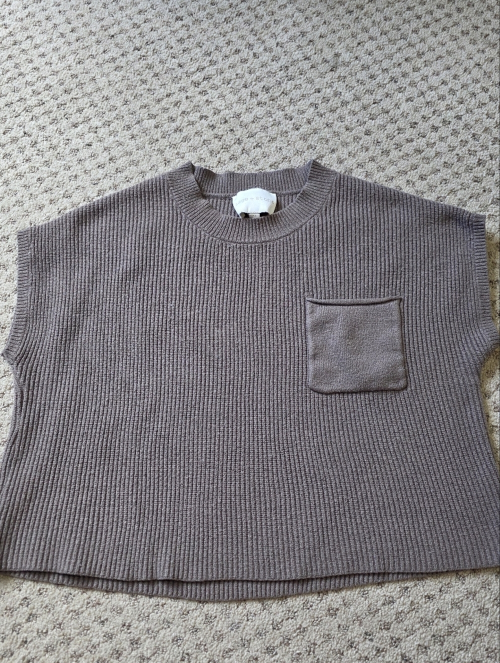 Sage + stone ribbed top
